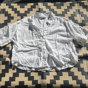 EUC Zara Cropped Button Down Top with Pockets